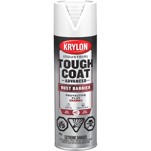 Peinture Tough Coat avec technologie Rust Barrier, Blanc, Fini mat profond, 425 g, Canette a&eacute;rosol Distribution Jean Lapalme