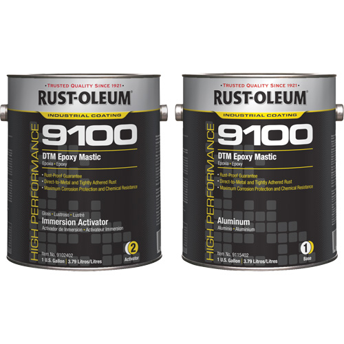 Ensemble de base et d'activateur pour mastic &eacute;poxy DTM du syst&egrave;me 9100, Aluminium, Gallon Distribution Jean Lapalme