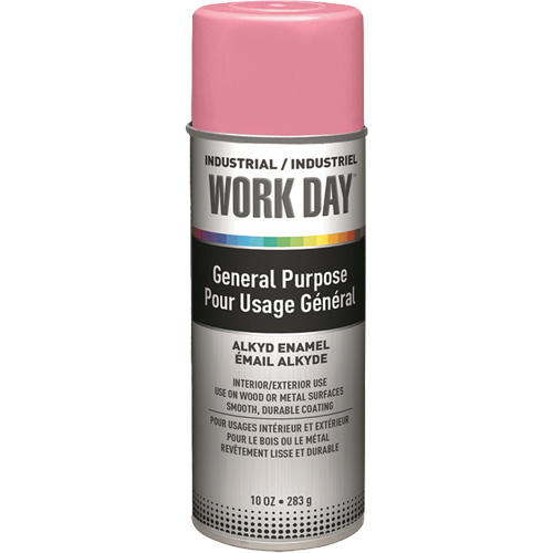 Peinture industrielle Work Day, Rose, Brillant, 10 oz, Canette a&eacute;rosol Distribution Jean Lapalme