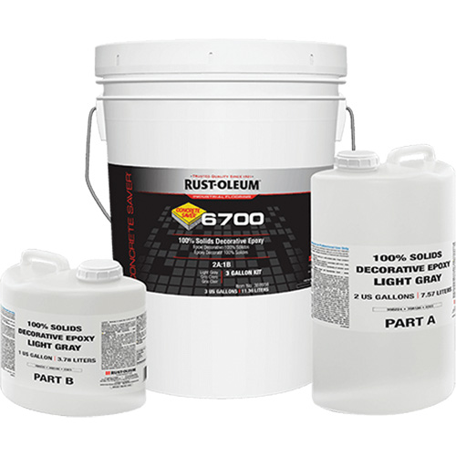 &eacute;poxy d&eacute;coratif 100 % de solides 6700, 3 gal., &eacute;poxy, Tr&egrave;s brillant, Gris Distribution Jean Lapalme