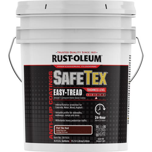 Rev&ecirc;tement d'acrylique SafeTex Easy-Tread, 4 gal., &agrave; l'eau, Fini mat profond/Textur&eacute;, Rouge Distribution Jean Lapalme