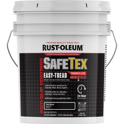 SafeTex&reg; Easy-Tread Acrylic Coating, 4 gal., Water-Based, Flat Finish/Textured, Black Distribution Jean Lapalme