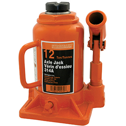 314A Cric-bouteille, 12 tonnes, Hydraulique &agrave; main, 13" Hauteur &eacute;lev&eacute;e Distribution Jean Lapalme