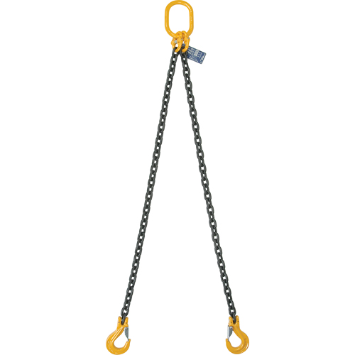 Chain Slings, 80 Chain, Double Legs, Oblong & Grab Hooks, 5/8" x 8' Distribution Jean Lapalme