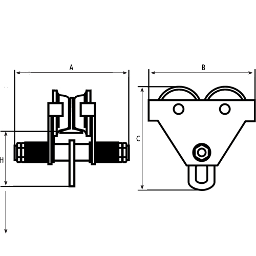 Adjustable Trolleys, 1000 lbs. (0.5 tons) Distribution Jean Lapalme