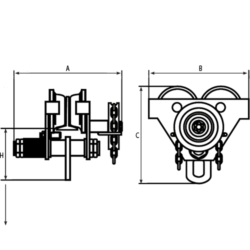 Chariots ajustables, 1000 lb (0,5 tonne) Capacit&eacute;, 2-11/16" - 5-1/4" Distribution Jean Lapalme