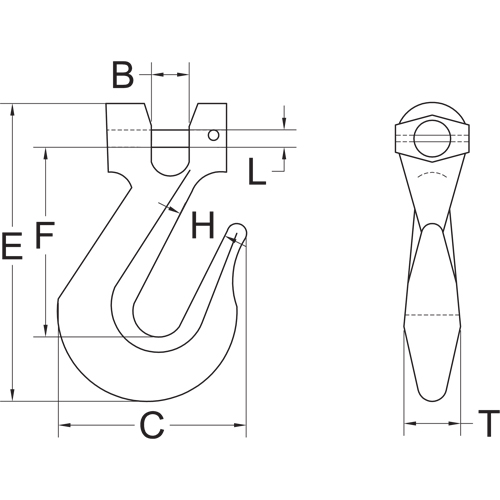 Clevis Slip Hook - Grade 70 Distribution Jean Lapalme