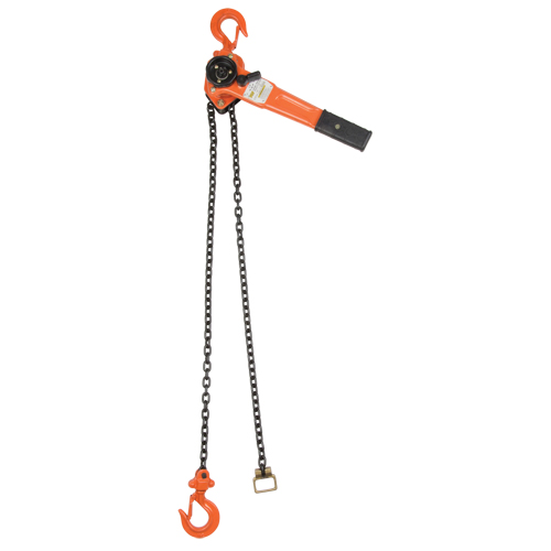 Lever Chain Hoist, 10' Lift, 1000 lbs. (0.5 tons) Capacity, Alloy Steel Chain Distribution Jean Lapalme