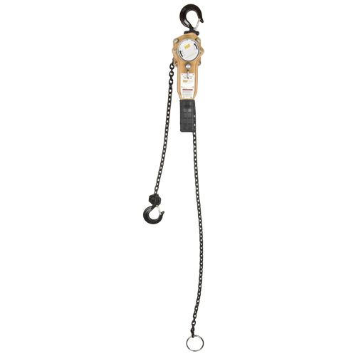 Heavy Duty Gold Series Lever Chain Hoist, 5' Lift, 500 lbs. (0.25 tons) Capacity, Alloy Steel Chain Distribution Jean Lapalme