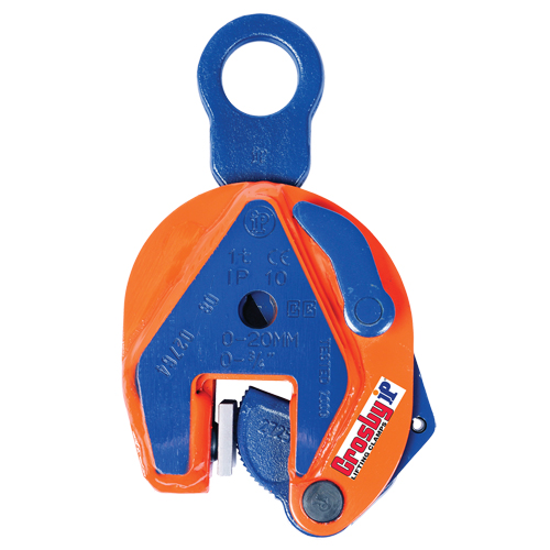 Griffe de levage vertical IP10, 1000 lb (0,5 tonne) Charge d'utilisation max., 0" - 5/8" Ouverture des m&acirc;choires Distribution Jean Lapalme