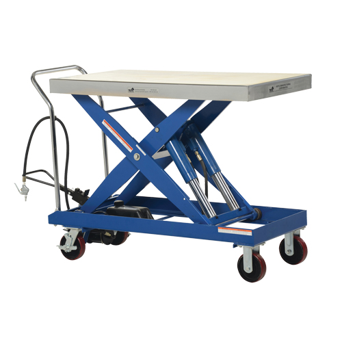Table &eacute;l&eacute;vatrice &agrave; ciseaux hydraulique pneumatique, Acier, 47-1/2" lo x 24" la, Cap. 2000 lb Distribution Jean Lapalme