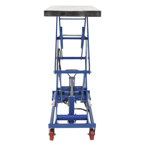 Table &eacute;l&eacute;vatrice &agrave; ciseaux hydraulique pneumatique, Acier, 35-1/2" lo x 20" la, Cap. 800 lb Distribution Jean Lapalme