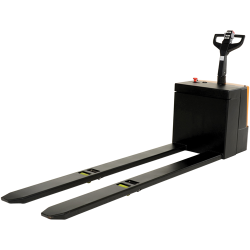 Transpalette &eacute;lectrique motoris&eacute; a/plateforme &agrave; conducteur debout, Capacit&eacute; 4500 lb, 96" lo x 30" la Distribution Jean Lapalme
