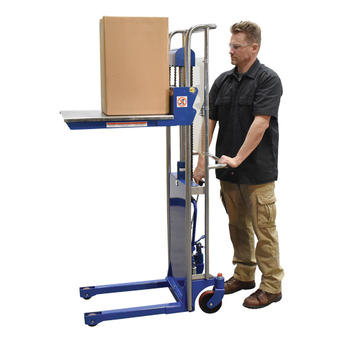 Hefti-Lift Load Stacker, Foot Pump Operated, 880 lbs. Capacity, 59" Max Lift Distribution Jean Lapalme