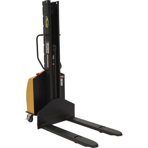 Narrow Mast Powered Lift Stacker, Electric Operated, 1000 lbs. Capacity, 63" Max Lift Distribution Jean Lapalme