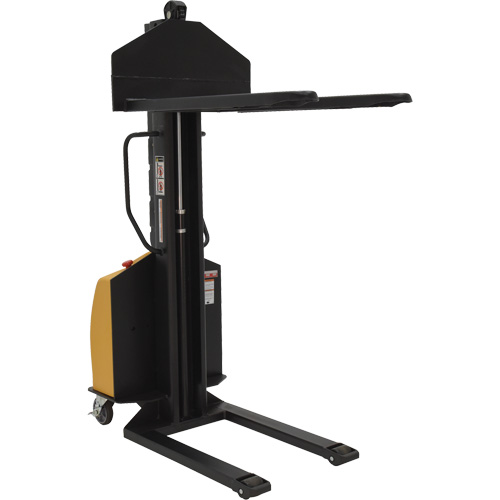 Narrow Mast Powered Lift Stacker, Electric Operated, 1000 lbs. Capacity, 63" Max Lift Distribution Jean Lapalme