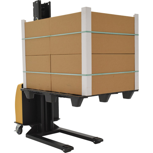 Narrow Mast Powered Lift Stacker, Electric Operated, 1000 lbs. Capacity, 63" Max Lift Distribution Jean Lapalme