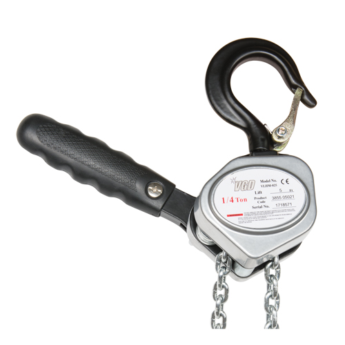 Mini Lever Hoist, 5' Lift, 500 lbs. (0.25 tons) Capacity, Zinc Plated Chain Distribution Jean Lapalme