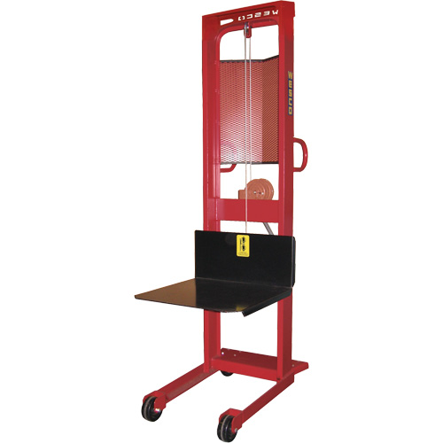Winch Stacker, Hand Winch Operated, 1000 lbs. Capacity, 70" Max Lift Distribution Jean Lapalme