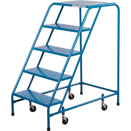 CSA-Certified Rolling Step Ladder, 5 Steps, 22" Step Width, 46" Platform Height, Steel Distribution Jean Lapalme