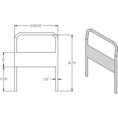 24" Chrome Handle for Platform Truck Distribution Jean Lapalme