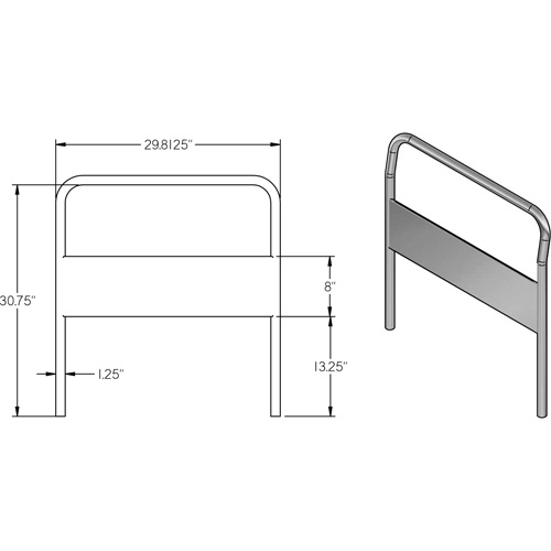 30" Chrome Handle for Platform Truck Distribution Jean Lapalme