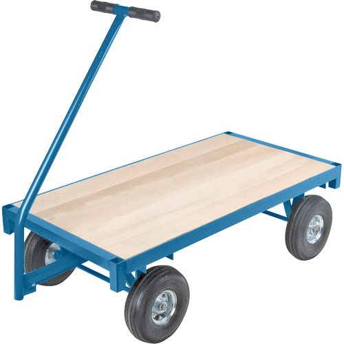 Chariots wagon ergonomiques &agrave; plateforme, 36" la x 72" lo, 45" Poign&eacute;e, 1000 lb Capacit&eacute;, 10" Dia. de roue, Pneumatique Roues Distribution Jean Lapalme