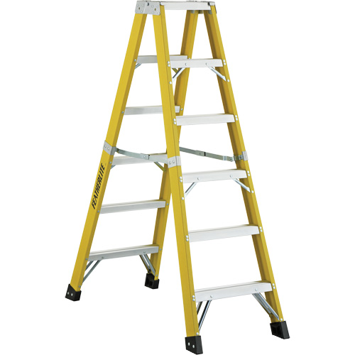 6600 Series Industrial Heavy-Duty 2-Way Stepladders, Fibreglass, 300 lbs. Capacity, 6' Distribution Jean Lapalme