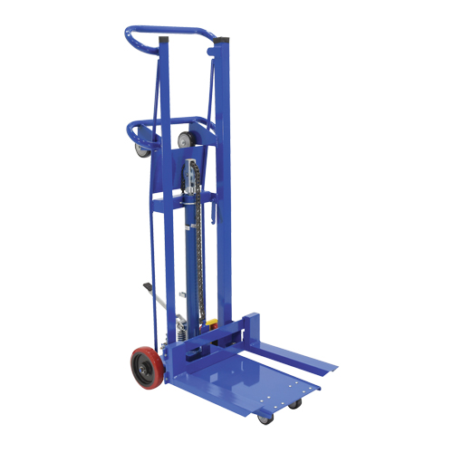 Empileur &agrave; plateforme, M&eacute;canisme Pompe au pied, Capacit&eacute; de 750 lb, Levage max de 52" Distribution Jean Lapalme