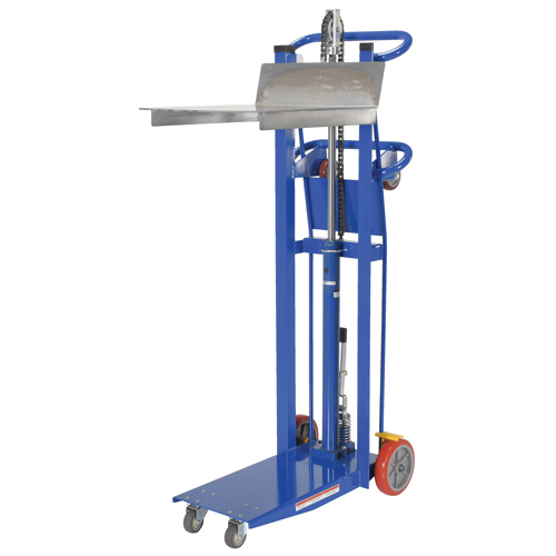 Gerbeur &agrave; plateforme hydraulique, M&eacute;canisme Pompe au pied, Capacit&eacute; de 750 lb, Levage max de 52" Distribution Jean Lapalme