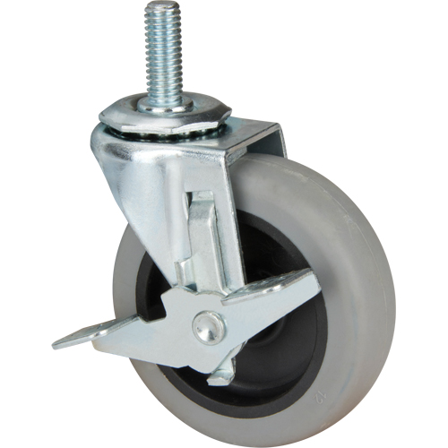 Stem Caster, Swivel with Brake, 3" (76 mm) Dia., 80 lbs. (36 kg.) Capacity Distribution Jean Lapalme