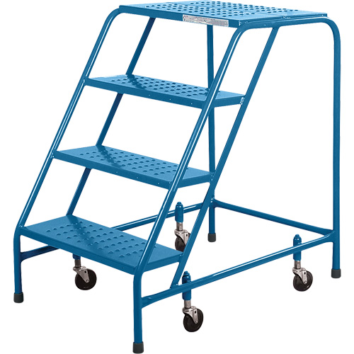 Escabeau roulant CSA, 4 marches, Largeur de la marche 22", Hauteur de la plateforme 37", Acier Distribution Jean Lapalme