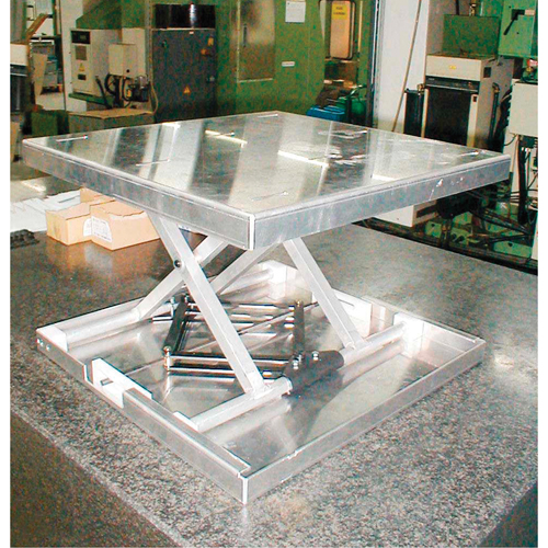 Dessus de table &eacute;l&eacute;vatrice &agrave; ciseaux Lift-Tool, 23" lo x 22" la, Aluminium, Capacit&eacute; 300 lb Distribution Jean Lapalme