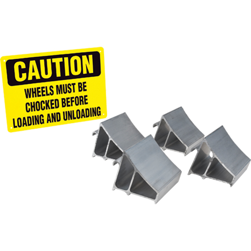 Aluminum Wheel Chock Kit, 7" W x 6" D x 6" H Distribution Jean Lapalme