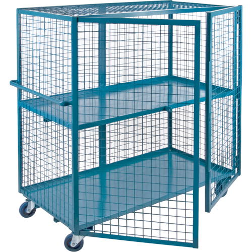Chariot en treillis m&eacute;tallique, 2 niveaux, 51" lo x 32" la x 62,5" h, Cap. 1200 lb Distribution Jean Lapalme