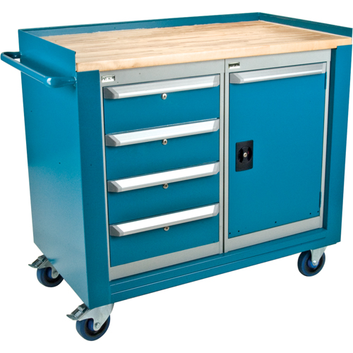 Industrial Duty Mobile Service Workbenches, Wood Surface Distribution Jean Lapalme