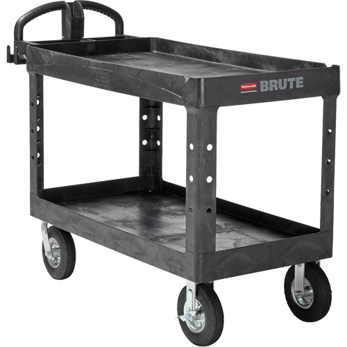 Chariot utilitaire robuste, 2 tiers, 25-1/4" x 33-1/4" x 55", Capacit&eacute; 750 lb Distribution Jean Lapalme