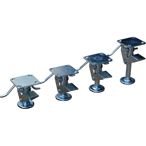 Floor Lock Brakes - Standard Duty, 9-13/16" Extended Height, 8-3/4" Retracted Height, Galvanized Distribution Jean Lapalme