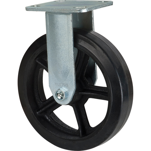 Roulette moul&eacute;, Fixe, 8" (203,2 mm), Caoutchouc, 660 lb (299 kg) Distribution Jean Lapalme