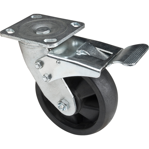 Hi-Temp Caster, Swivel with Brake, 6" (152.4 mm), Nylon, 880 lbs. (399 kg.) Distribution Jean Lapalme
