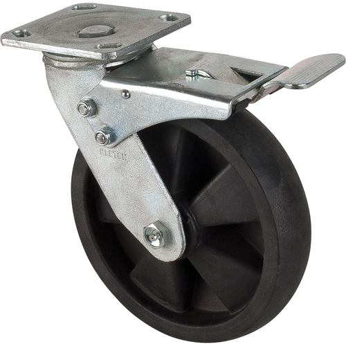 Hi-Temp Caster, Swivel with Brake, 8" (203.2 mm), Nylon, 1000 lbs. (453 kg.) Distribution Jean Lapalme