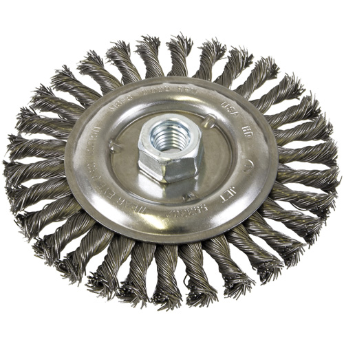 Standard Face Knot Wire Wheel Threaded, 6" Dia., 0.022" Fill, 5/8"-11 Arbor, Steel Distribution Jean Lapalme