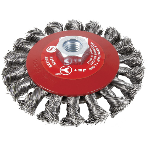 Brosse conique &agrave; fils torsad&eacute;s BK520T, Dia. 5", Arbre 5/8-11 Distribution Jean Lapalme
