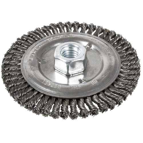 Stringer Bead Brush, 5" Dia., 0.022" Fill, 5/8"-11 Arbor, Steel Distribution Jean Lapalme