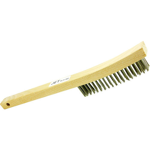 4LHSS 4-Row Long Handle Hand Wire Scratch Brush, Stainless Steel, 4 x 19 Wire Rows, 13-3/4" Long Distribution Jean Lapalme