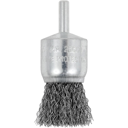 Brosse coupelle sertie mont&eacute;e sur tige, 1", Fils 0,012", Tige 1/4" Distribution Jean Lapalme
