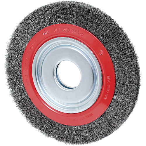 Crimped Wire Wheel, 10" Dia., 0.014" Fill, 2" Arbor Distribution Jean Lapalme