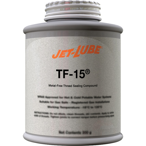 TF-15&reg; Metal-Free Thread Sealing Compound, Brush-Top Can, 227 ml, -46° C - 315° C/50° F - 600° F Distribution Jean Lapalme
