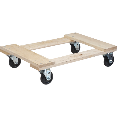 Hardwood Dolly, Polyolefin Wheels, 1000 lbs. Capacity, 18" W x 30" D x 7" H Distribution Jean Lapalme