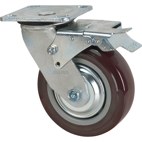 Roulette, Pivotant avec frein, 6" (152,4 mm), Polyur&eacute;thane, 850 lb (385 kg) Distribution Jean Lapalme